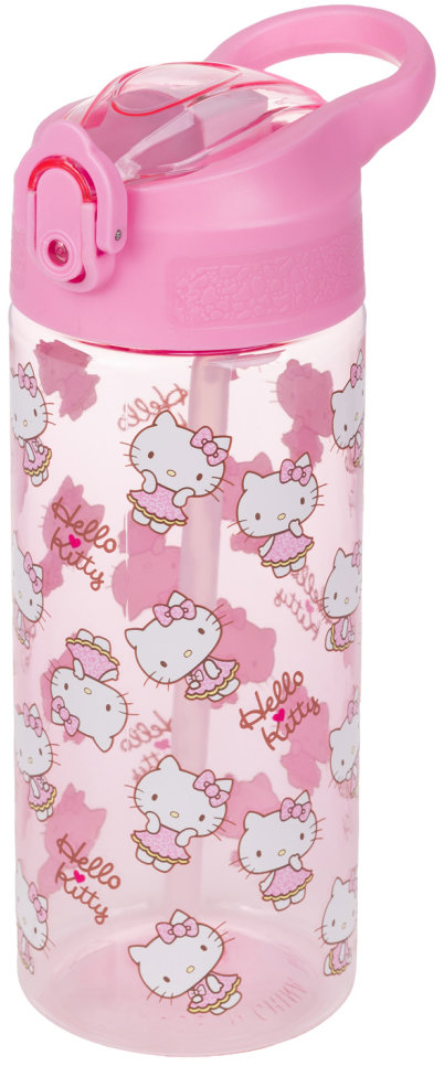 BAAGL Tritanová láhev na pití s brčkem Hello Kitty Sweet Leopard, 500 ml