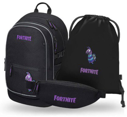 BAAGL SÚPRAVA 3 Core Fortnite Llama: batoh, vrecko, ľadvinka GRS