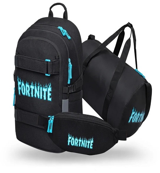 BAAGL SET 3 Skate Fortnite Blue: batoh, športová taška, ľadvinka GRS