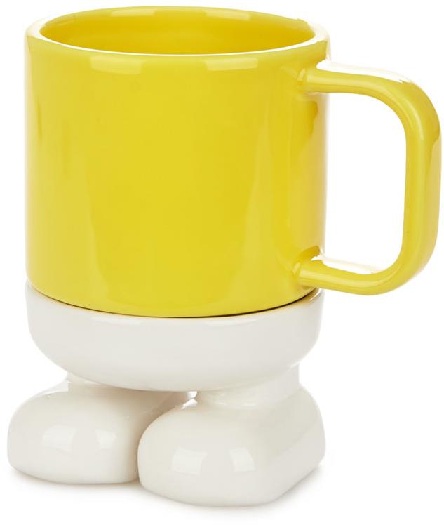 BALVI Hrnček s miskou Mr. Standy 27586, 300 ml, žltý