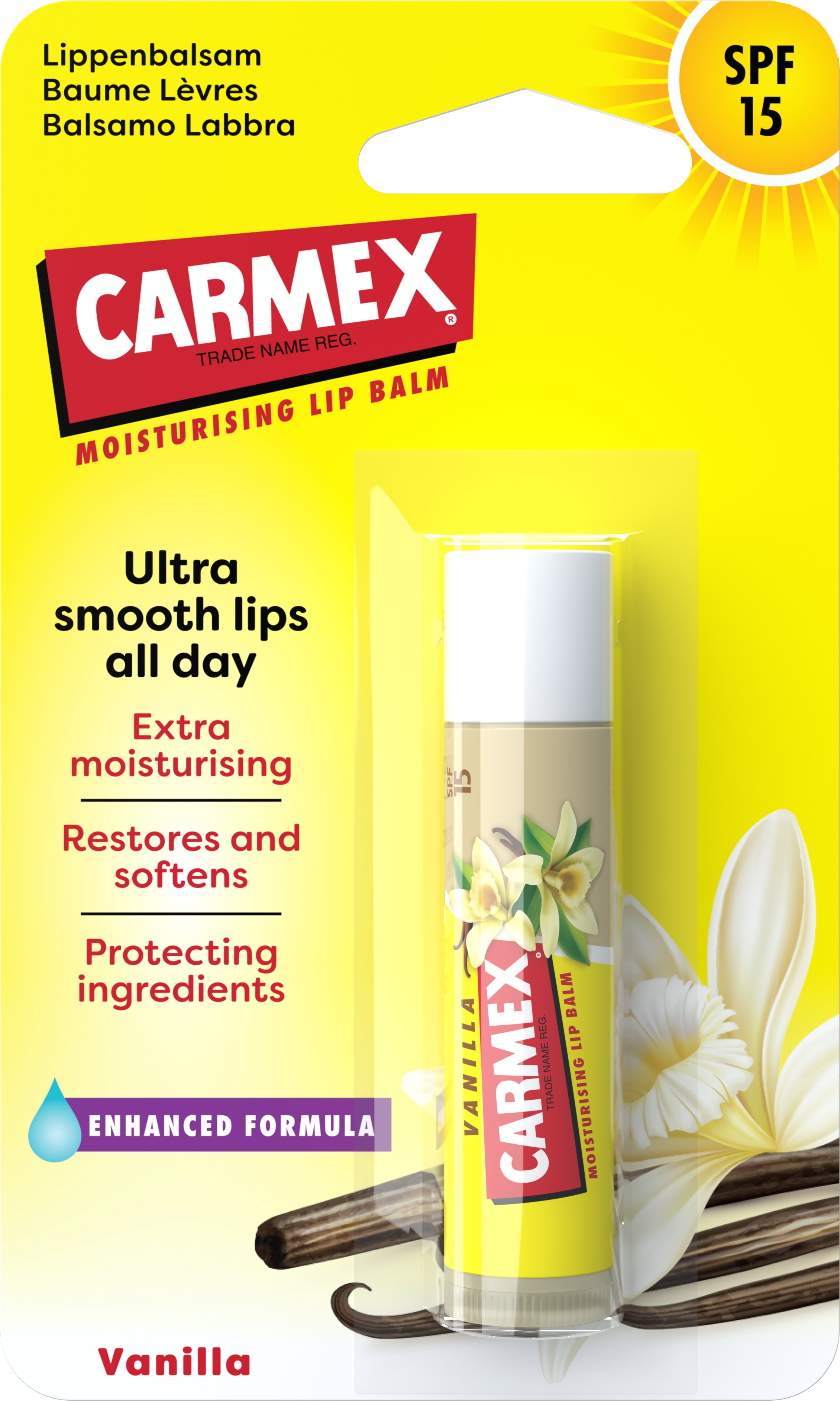 CARMEX Vanilla SPF15 Moisturising Lip Balm 4,25 g