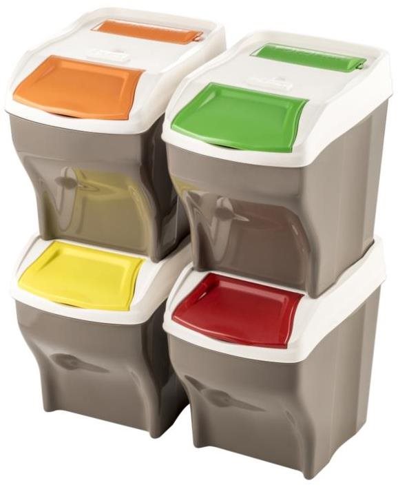 Bama Kôš na triedený odpad POKER PLUS 3× 27 l, 4 kusy