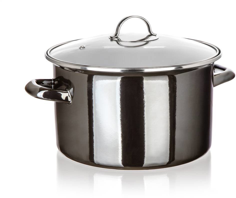 BANQUET METALLIC Black Hrniec smaltovaný 26 cm 6 l s pokrievkou