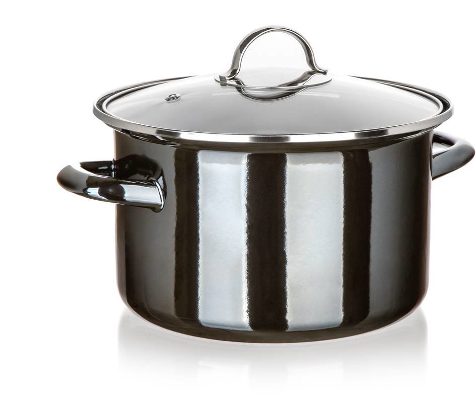 BANQUET METALLIC Black Hrniec smaltovaný 24 cm 3,7 l s pokrievkou