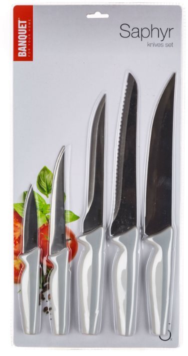 BANQUET Sada nožov SAPHYR, 5 ks, sivá