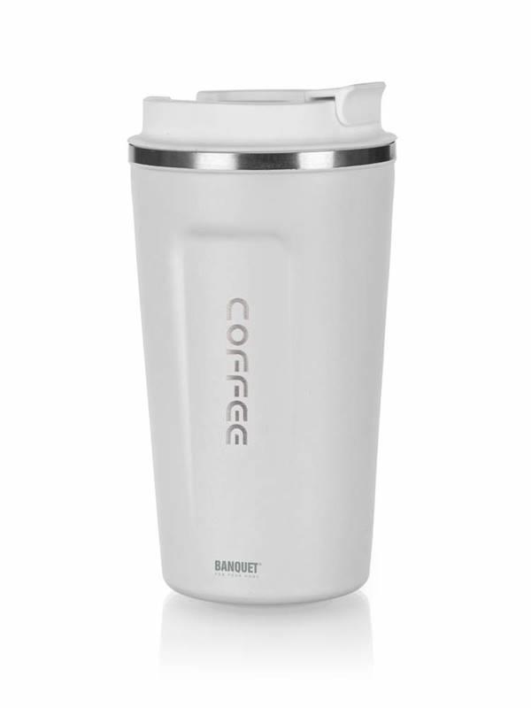 BANQUET Termohrnček cestovný ARTY 450 ml, biely