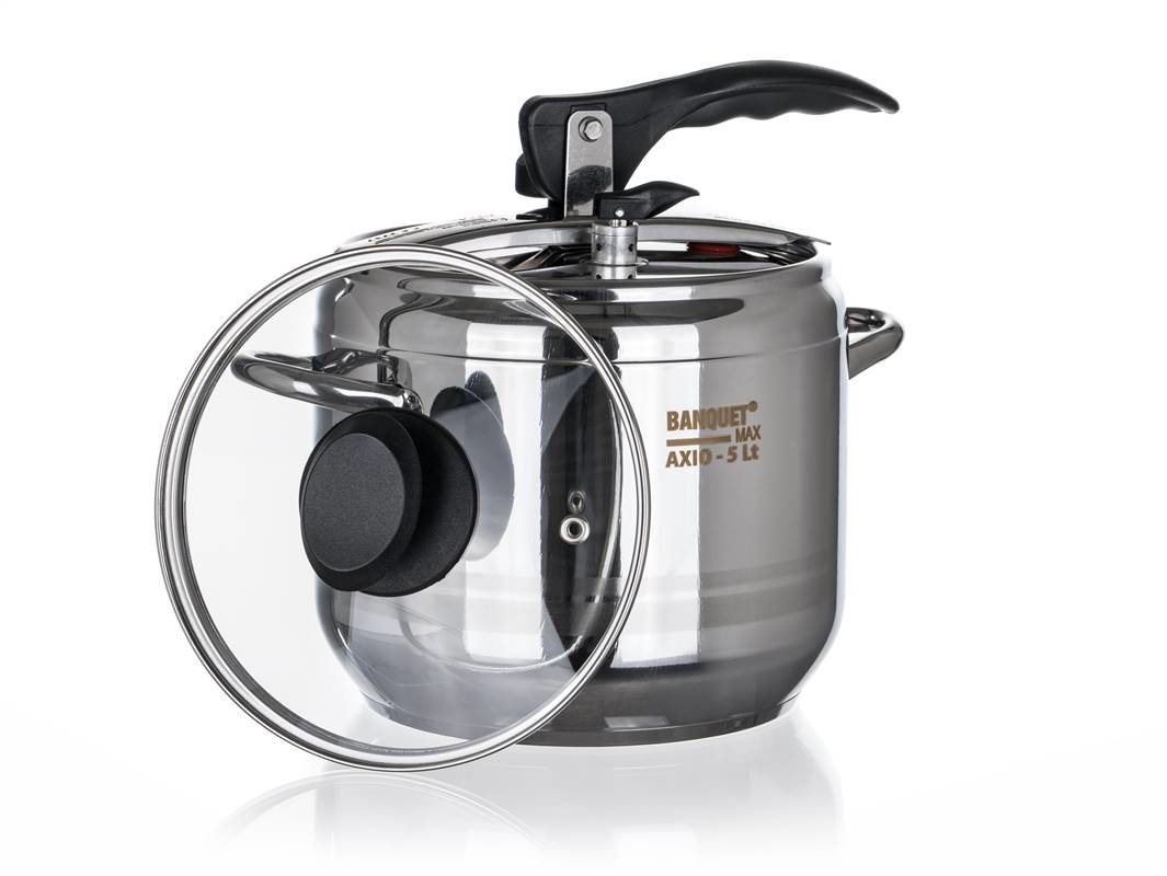 BANQUET AXIO – Tlakový hrniec, 5,0 l so sklenenou pokrievkou