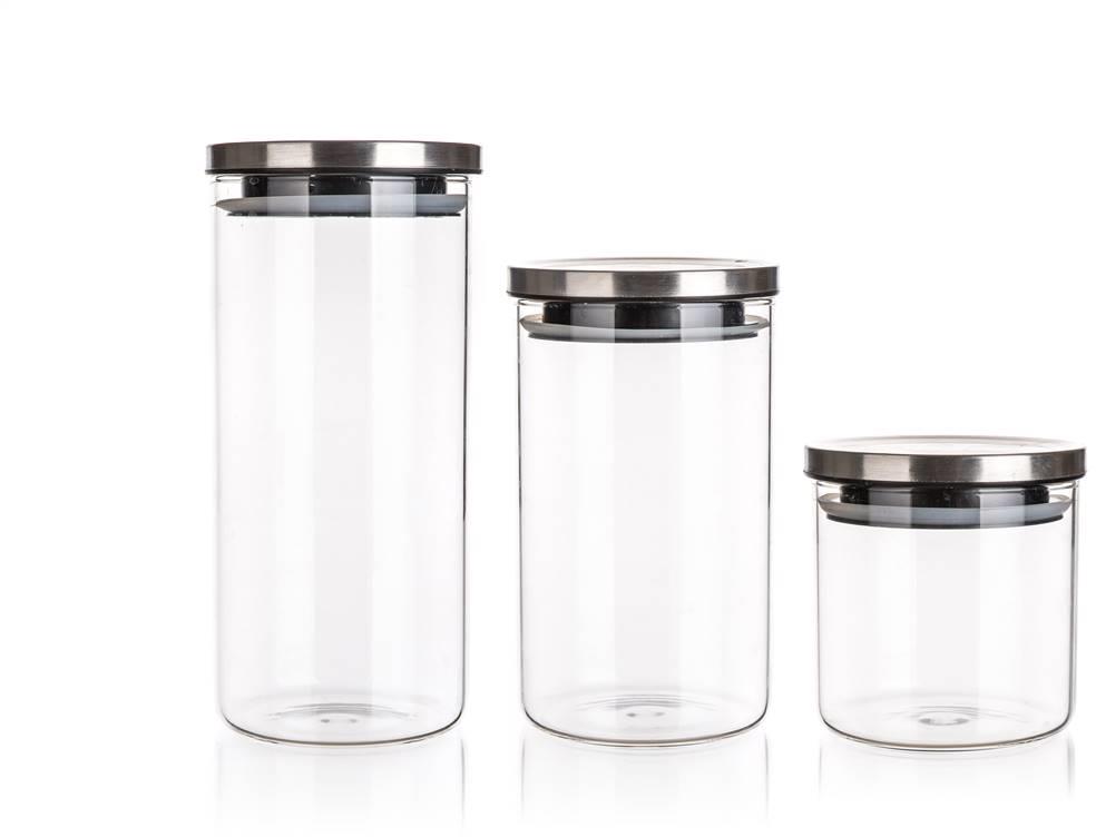 BANQUET FREIA Súprava sklenených dóz s viečkom 650 + 1100 + 1450 ml