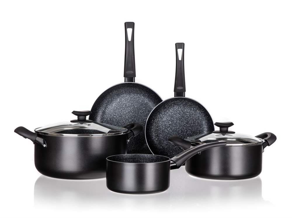 BANQUET BLACK STONE Súprava riadov s nepriľnavým povrchom 7 ks