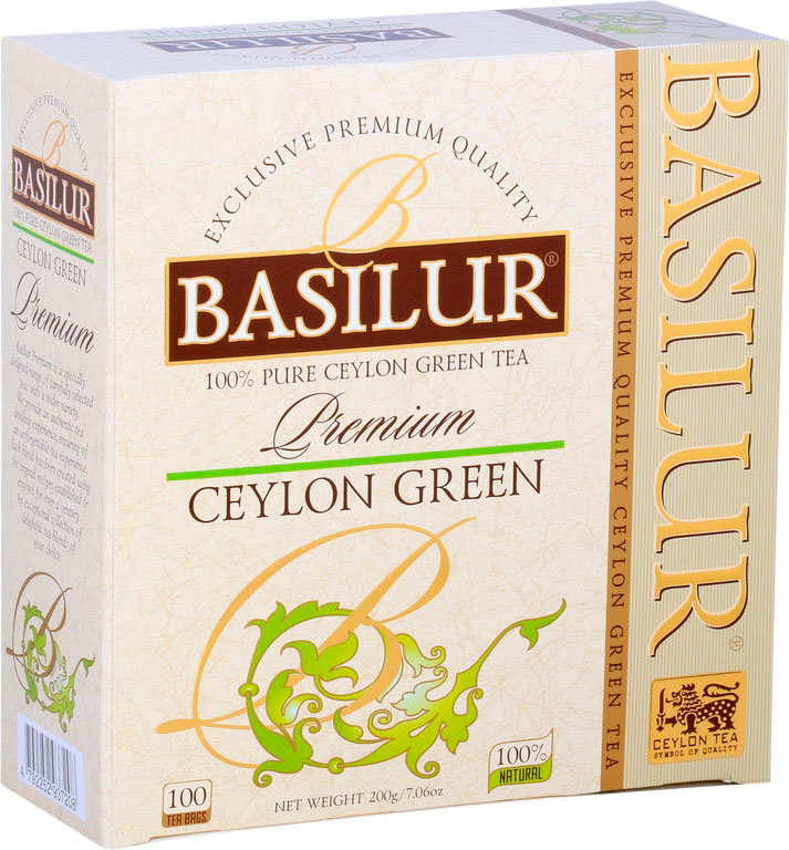 BASILUR Premium Ceylon green neprebal 100× 2 g