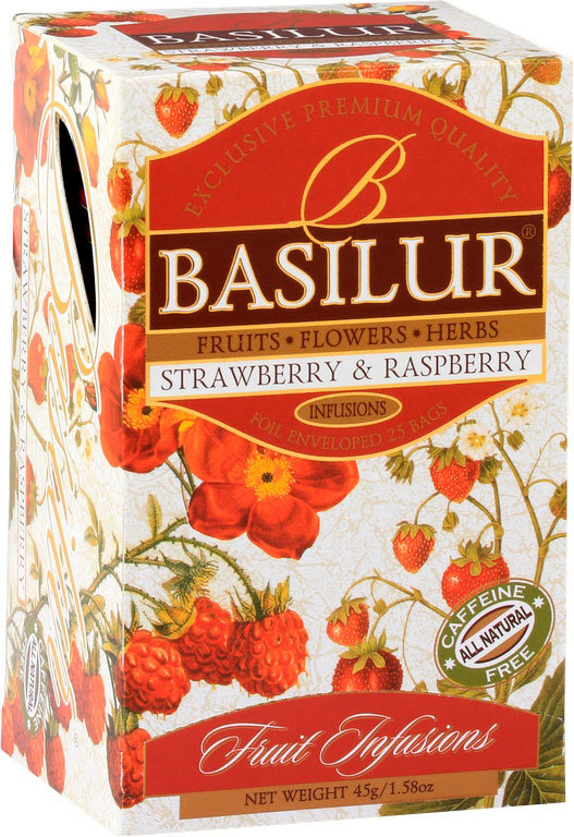BASILUR Fruit Strawberry & Raspberry prebal 25× 1,8 g