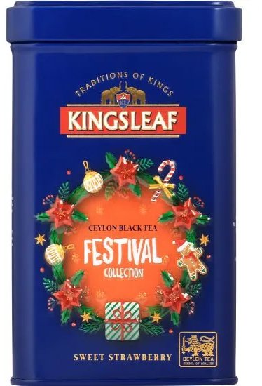 BASILUR KINGSLEAF Xmas Festival Sweet Strawberry plechovka 50 g