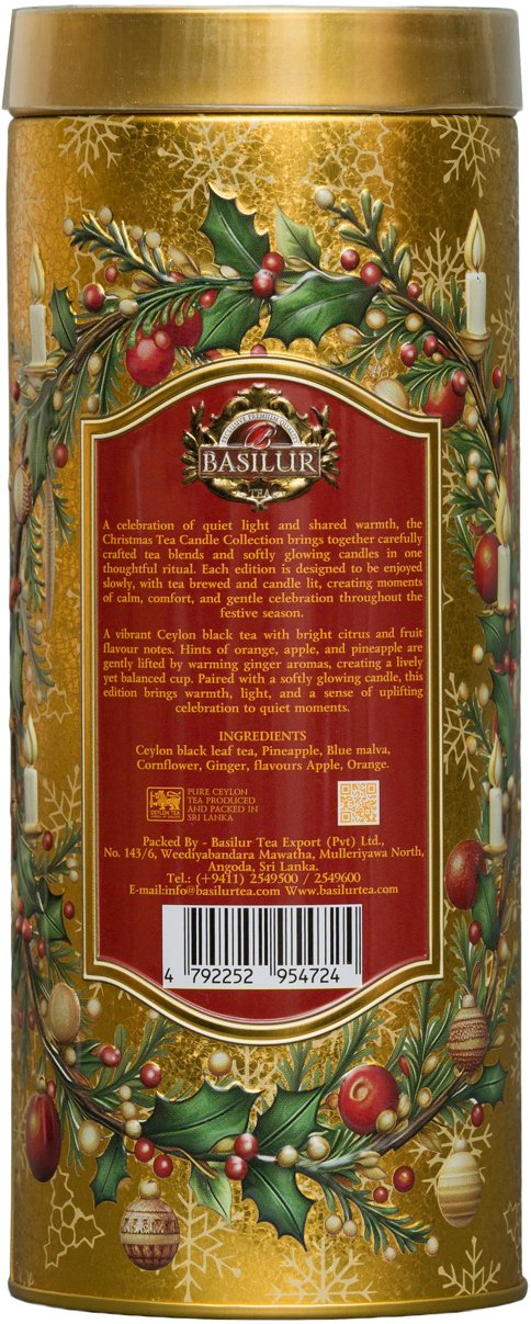 BASILUR Festival Candle Gold Edition plech 75 g + čajová sviečka, 11 g