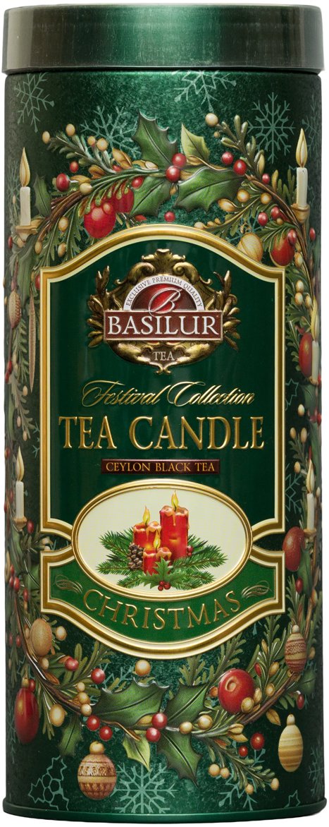 BASILUR Festival Candle Green Edition plech 75 g + čajová sviečka, 11g