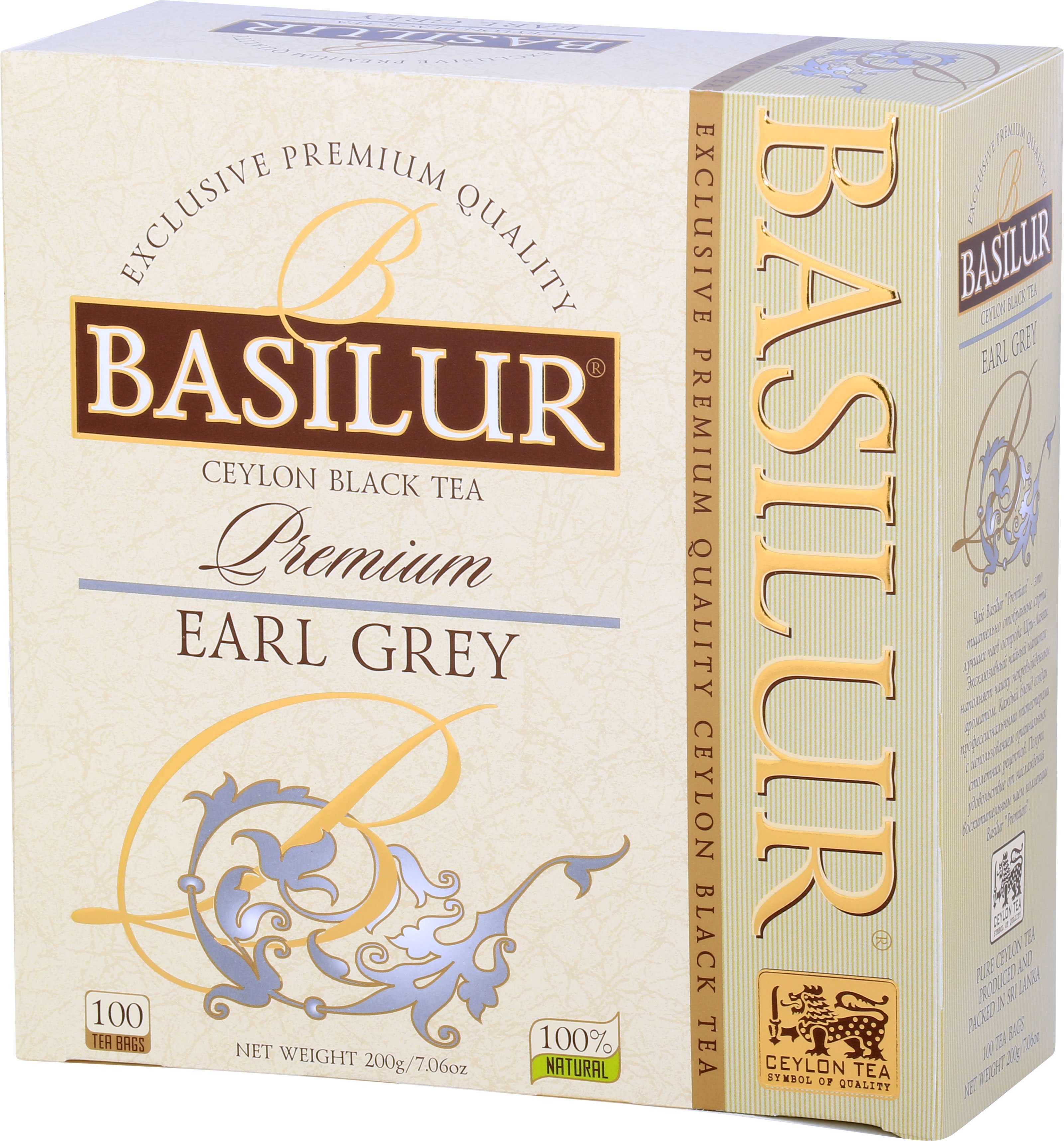 BASILUR Premium Earl grey neprebal 100× 2 g