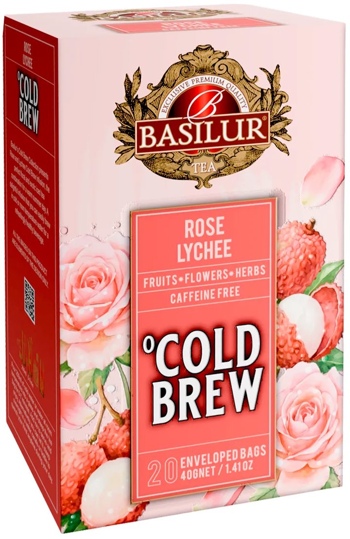 BASILUR Cold Brew Rose Lychee přebal 20 × 2 g