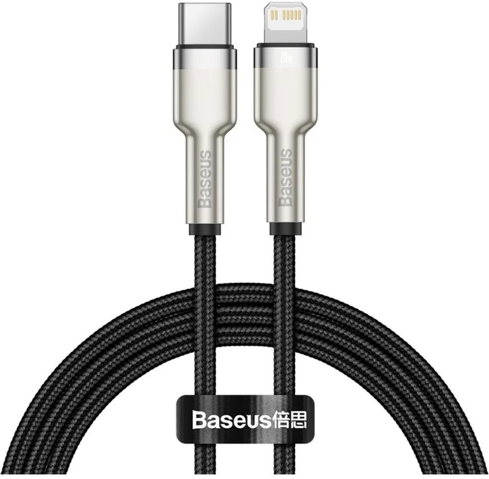 Basesu Cafule Series nabíjací/dátový kábel USB-C na Lightning PD 20 W 2 m, čierny