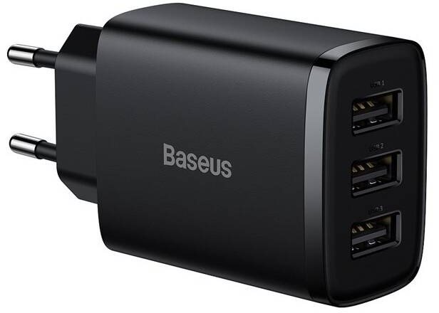 Baseus Compact Charger 3U 17W EU Black