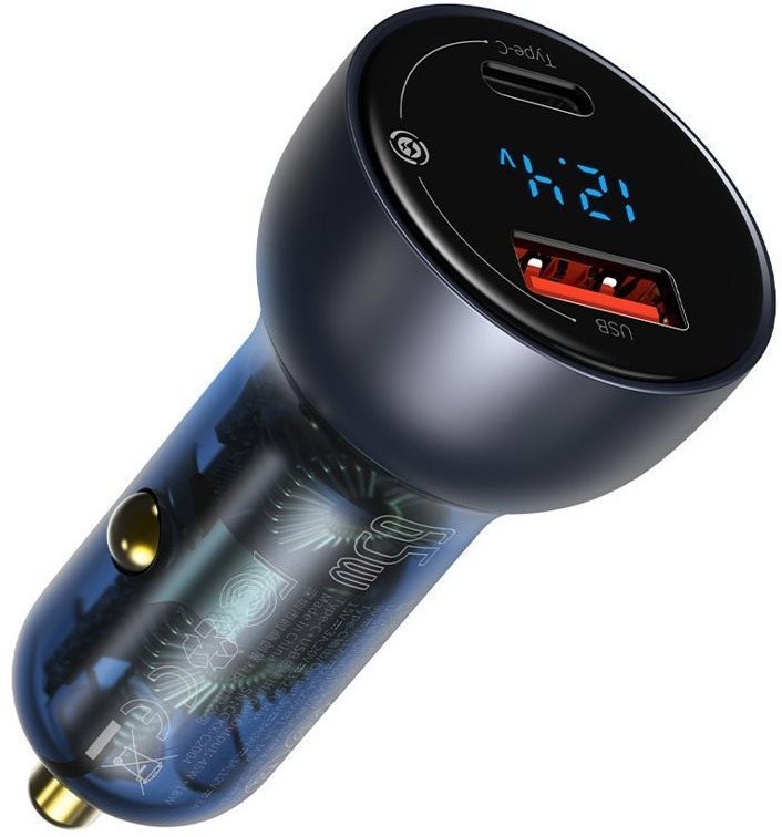 Baseus Digital Display PPS Dual Quick Car Charger 65 W Dark Gray