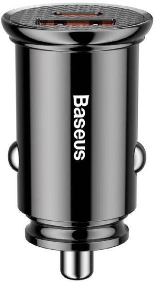 Baseus Circular Plastic A+C 30 W PPS Car Charger Black