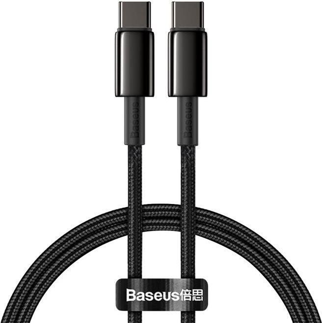 Baseus Tungsten Gold Fast Charging Data Cable Type-C (USB-C) 100 W 1 m Black