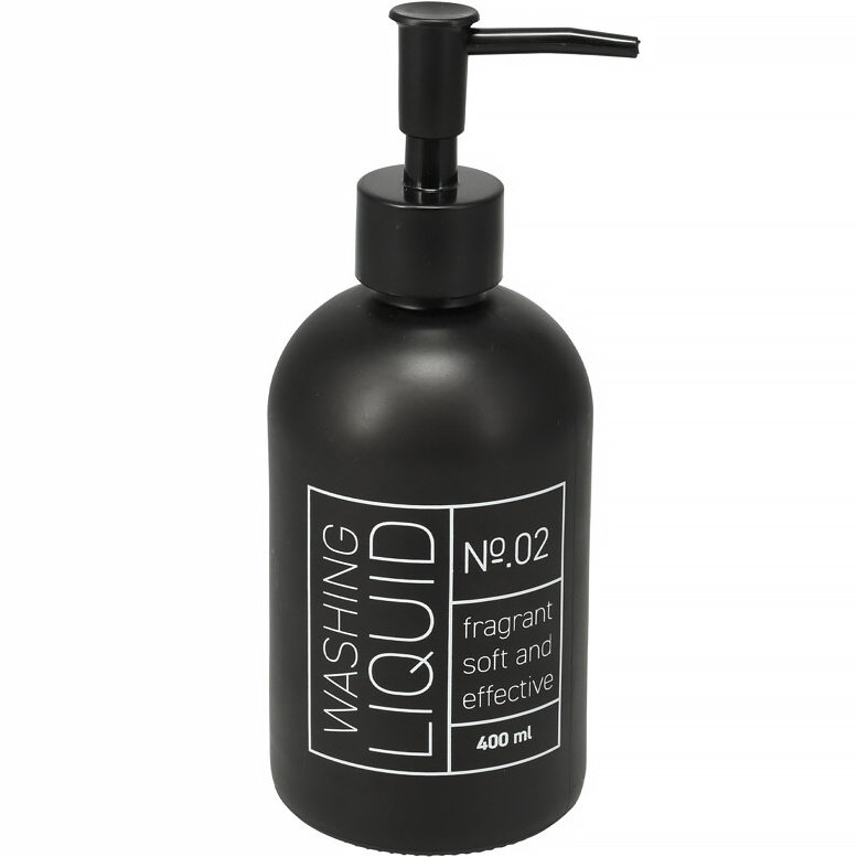 Bathroom Solutions, sklenený, čierny, 400 ml