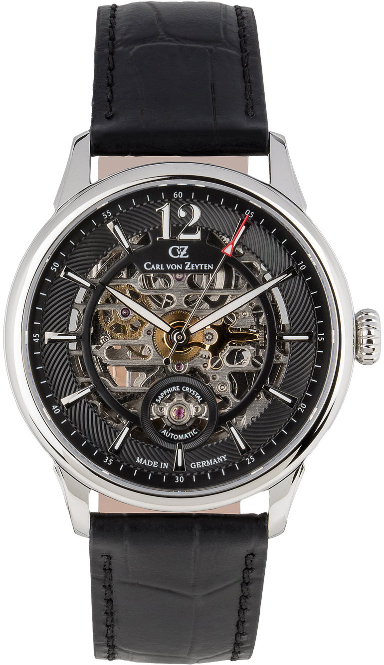 Carl von Zeyten CVZ0080BKS Schramberg Automatic Mens Watch 43 mm 5 ATM