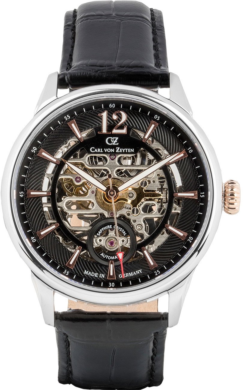 Carl von Zeyten CVZ0080BKRS Mens Watch Schramberg Automatic Limited Edition 43 mm 5 ATM