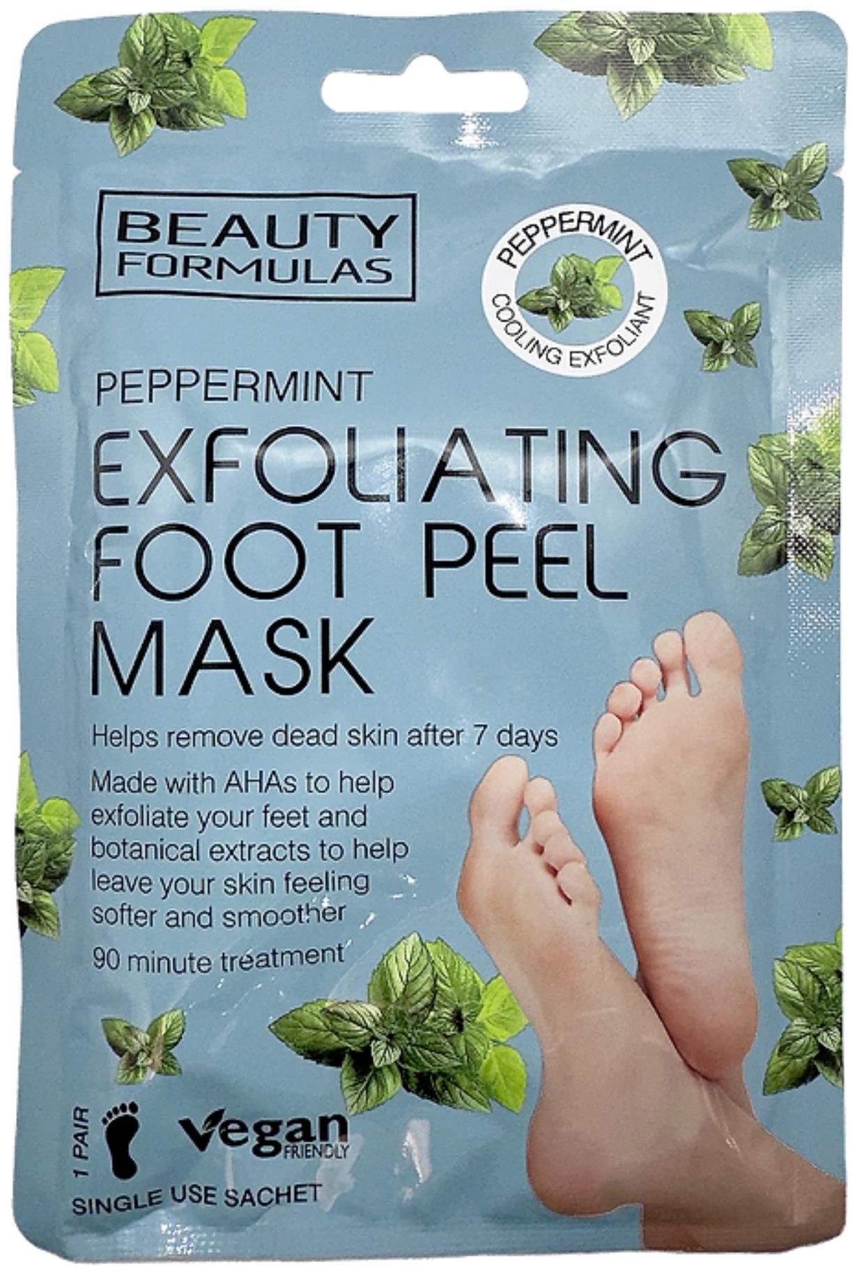 Beauty Formulas Exfoliačná maska na nohy s mätou – 1 pár