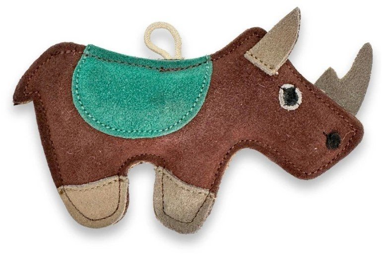 PafDog® Nosorožec Rudy z kože a juty, 19 cm, hnedý