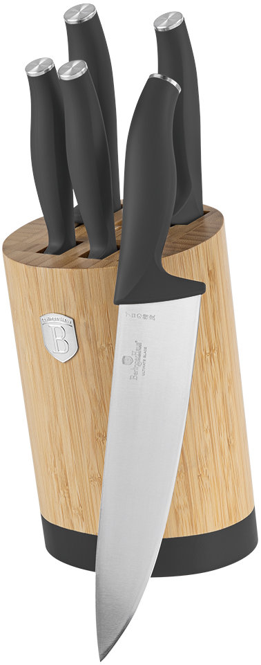 BerlingerHaus Antracit Collection Sada nožov so stojanom BAMBOO 6 ks