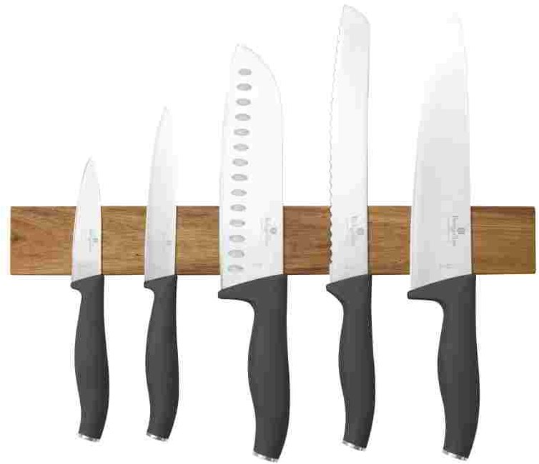 BerlingerHaus Antracite Collection Sada nožov s magnetickým držadlom z agátového dreva 6 ks