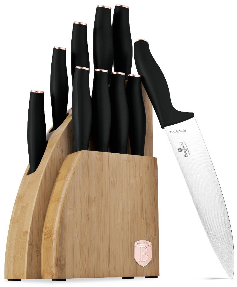 BerlingerHaus Black Rose Collection Sada nožov so stojanom BAMBOO 10 ks