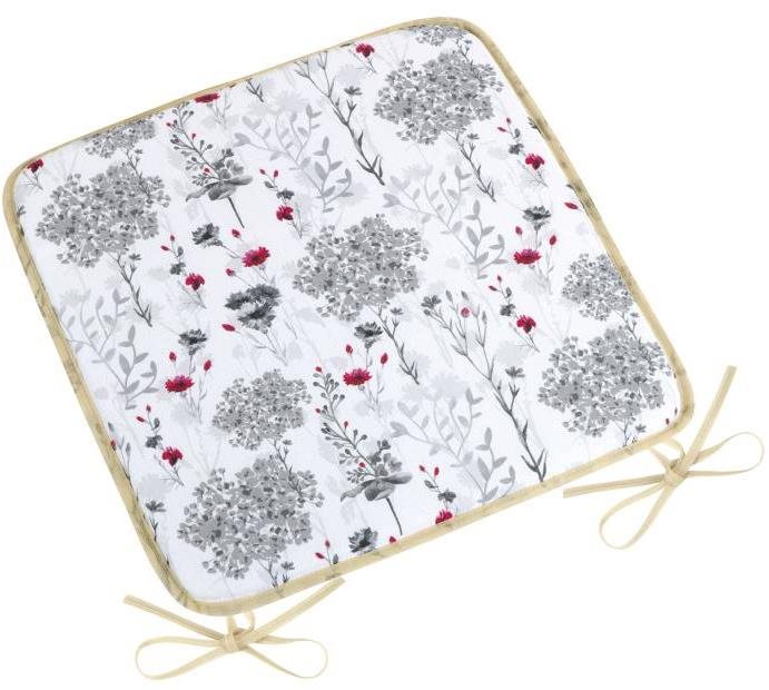 BELLATEX Sedák DITA 34/405 – hladký, 40 × 40, sivé vetvičky