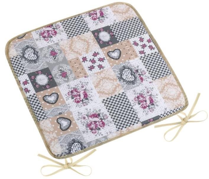 BELLATEX Sedák DITA 34/408 – hladký, 40 × 40, patchwork love