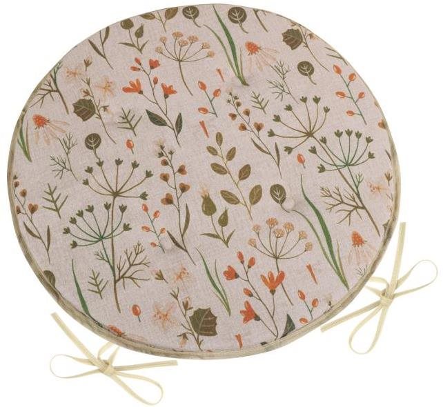 BELLATEX Sedák DITA 79/406 – okrúhly, hladký, priem. 40 cm, vetvičky na ražnom