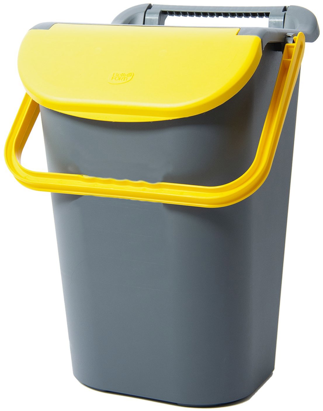 Belli E Forti Kôš na triedený odpad TOWER, stohovateľný, sivý, plast, žlté veko, 40 l