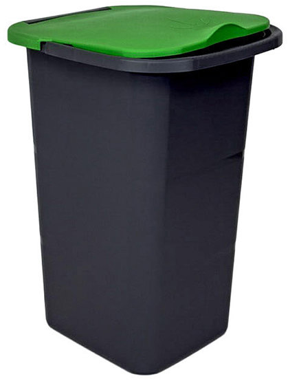 Belli E Forti Kôš na triedený odpad PREMI, sivý, plast, zelené veko, 24 l