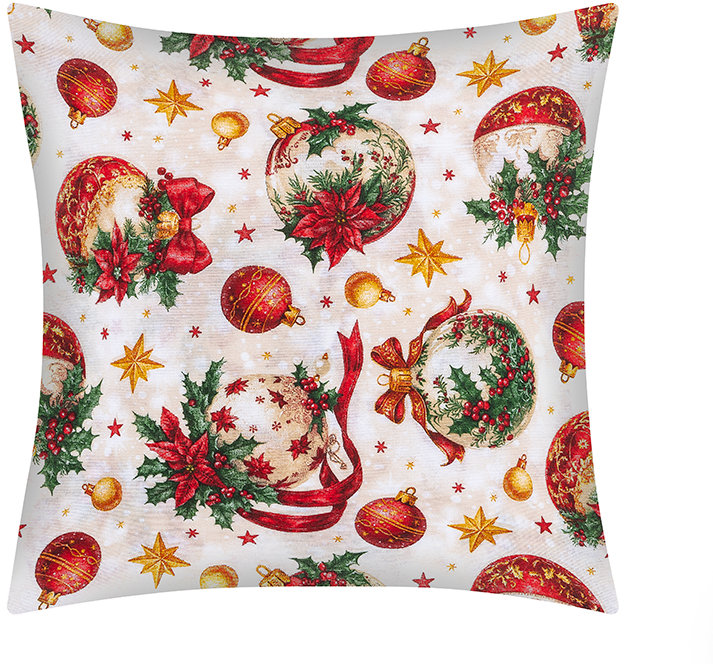 BELLATEX Vianoce vankúšik 40 × 40 cm, 55/132 vianočné ozdoby zlaté