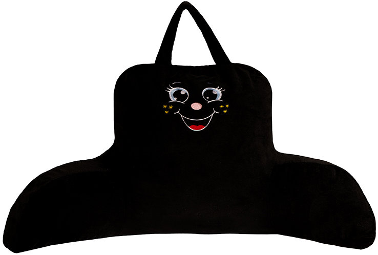 BELLATEX Polštář opěrka 2835/995 cca 100 × 50 cm, černý s výšivkou