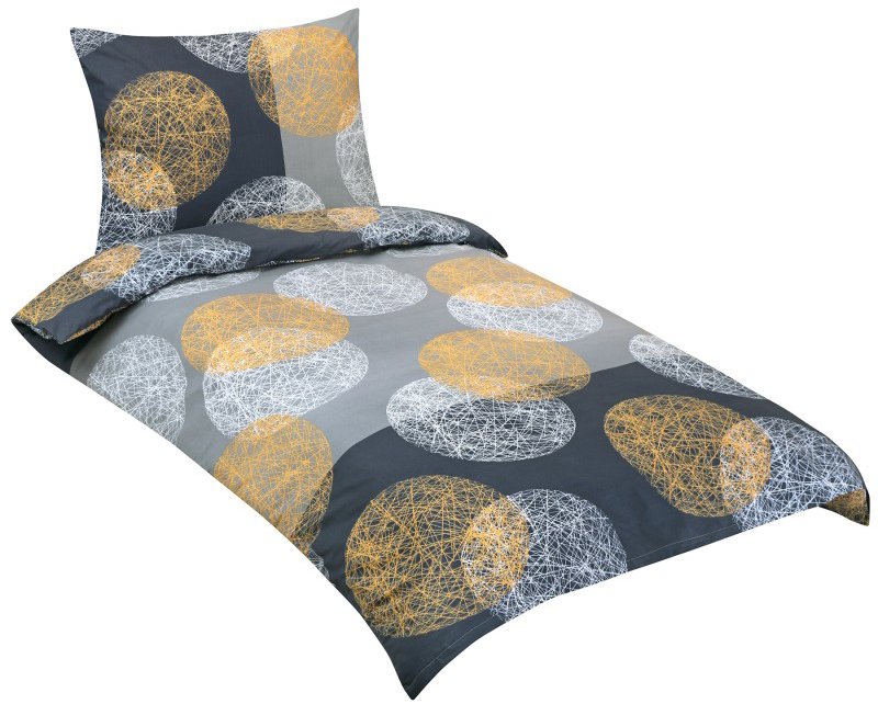 Bellatex Obliečky bavlna 90/865 B guľa sivá 140 × 200, 70 × 90 cm