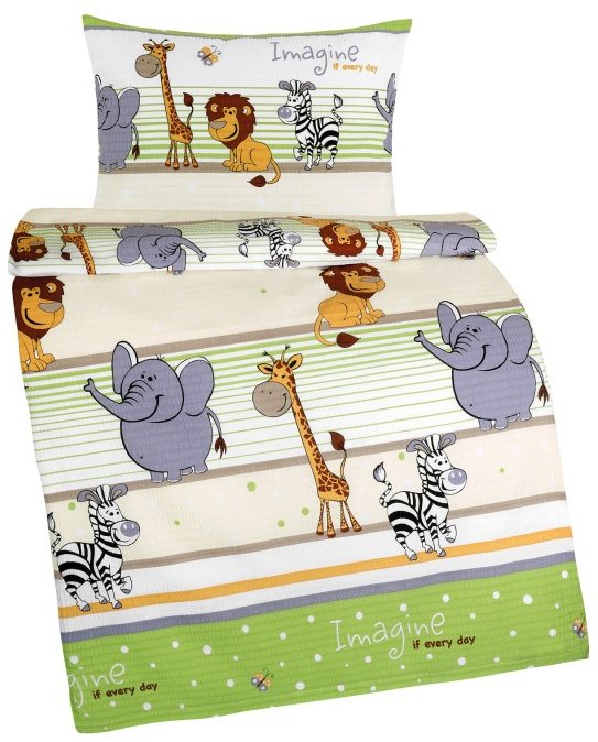 BELLATEX Obliečky detské AGÁTA KREP 80/035 safari zelené 90 × 135, 45 × 60