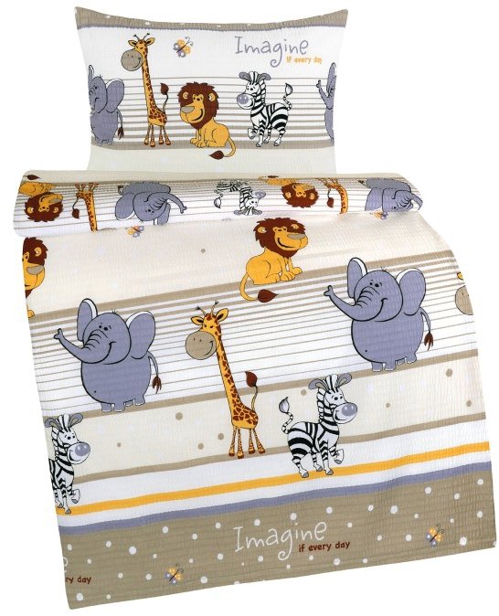 BELLATEX Obliečky detské AGÁTA KREP 80/038 safari béžové 90 × 135, 45 × 60