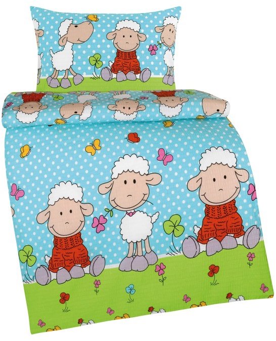 BELLATEX Obliečky detské AGÁTA KREP 80/050 ovečka modrá 90 × 135,45 × 60