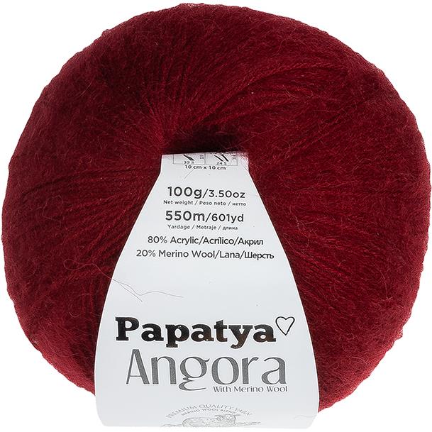 BELLATEX Priadza Angora Merino Papatya 100 g - 3250 bordó