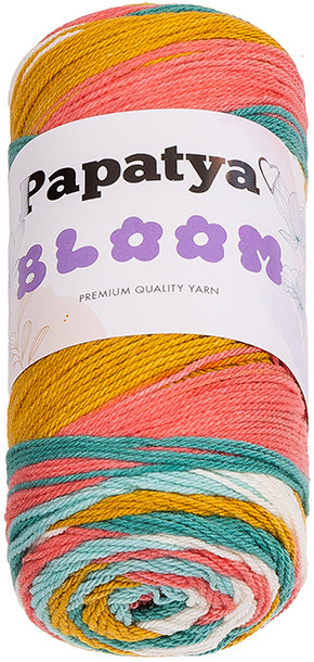 BELLATEX Priadza Papatya Bloom 100 g, 01 biela, horčicová, lososová