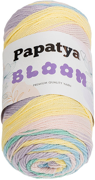 BELLATEX Priadza Papatya Bloom 100 g, 03 žltá, modrá, zelená