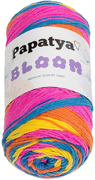 BELLATEX Priadza Papatya Bloom 100 g, 07 žltá, modrá, ružová