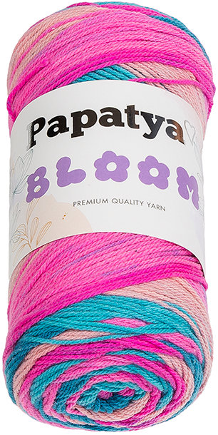 BELLATEX Priadza Papatya Bloom 100 g, 09 ružová, modrá