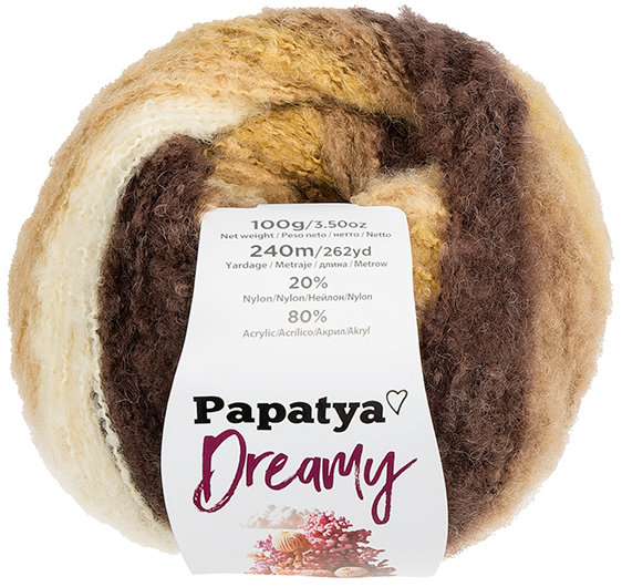 BELLATEX Priadza Papatya Dreamy 100 g, 10 krémová, svetlo hnedá, tmavo hnedá